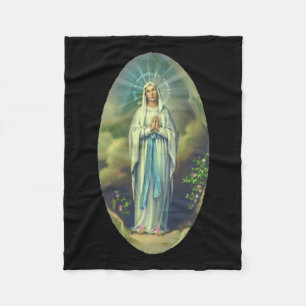 Virgin Mary Of Lourdes Our Lady Christian Gift For Fleece Blanket