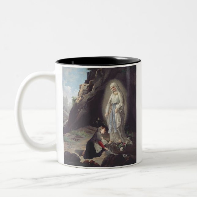 Virgin Mary of Lourdes Two-Tone Coffee Mug (Left)