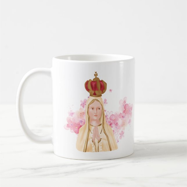 Virgin Mary - Our Lady of Fatima - Christian Coffee Mug (Left)