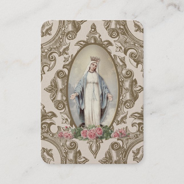 Virgin Mary Our Lady of Grace Catholic Prayer Place Card (Front)