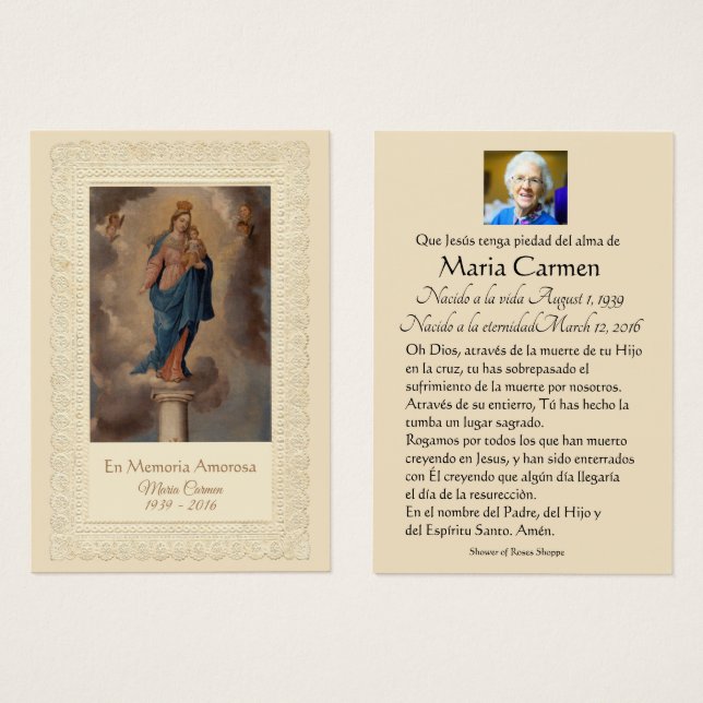 Virgin Mary Our Lady of the Pillar Spanish (Front & Back)