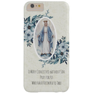 Virgin Mary  Prayer   Blue Flowers Lace Barely There iPhone 6 Plus Case