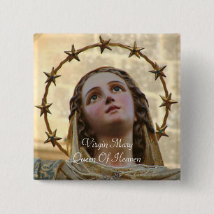 Virgin Mary Queen Of Heaven 15 Cm Square Badge