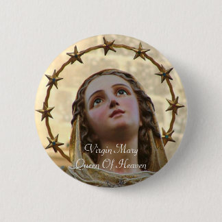 Virgin Mary Queen Of Heaven 6 Cm Round Badge