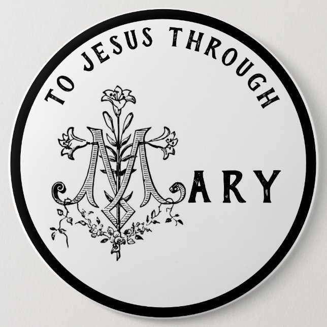 Virgin Mary Religious Catholic Jesus Cross 6 Cm Round Badge (Front)