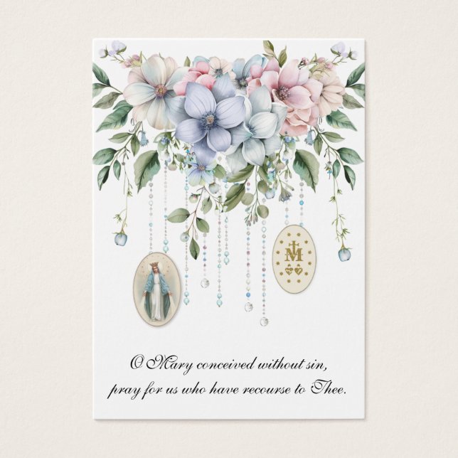 Virgin Mary Religious Catholic Memorare Prayer (Front)