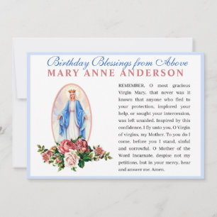 Virgin Mary Religious Catholic Memorare Prayer Card