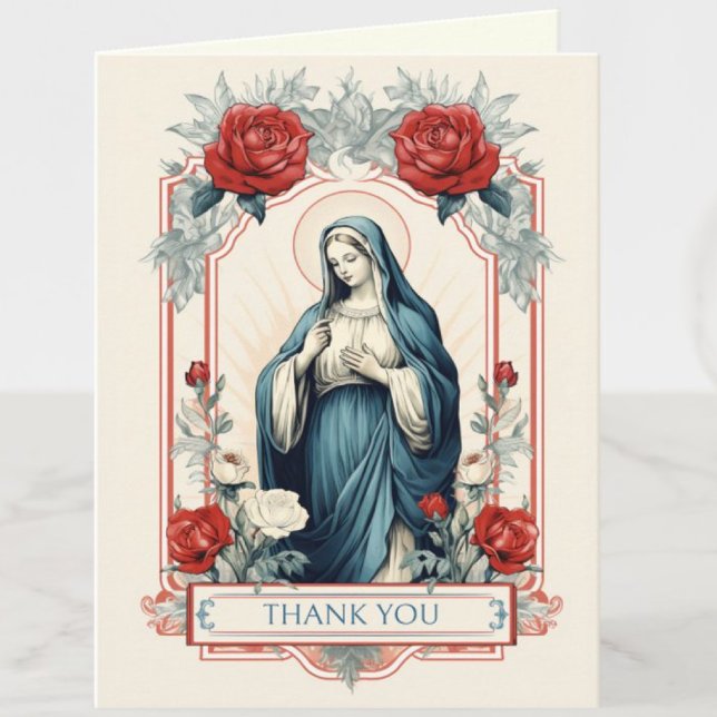Virgin Mary Religious Catholic Roses Holiday Card (Such a beautiful card for any occasion! )