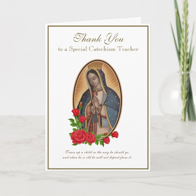 Virgin Mary Religious CCD Teacher Priest Nun Card (Front)