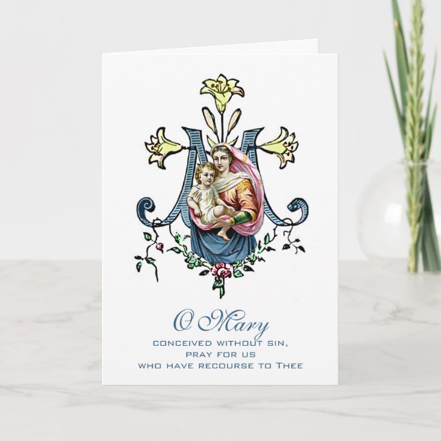 Virgin Mary Religious Mothers Day Catholic Card (Front)