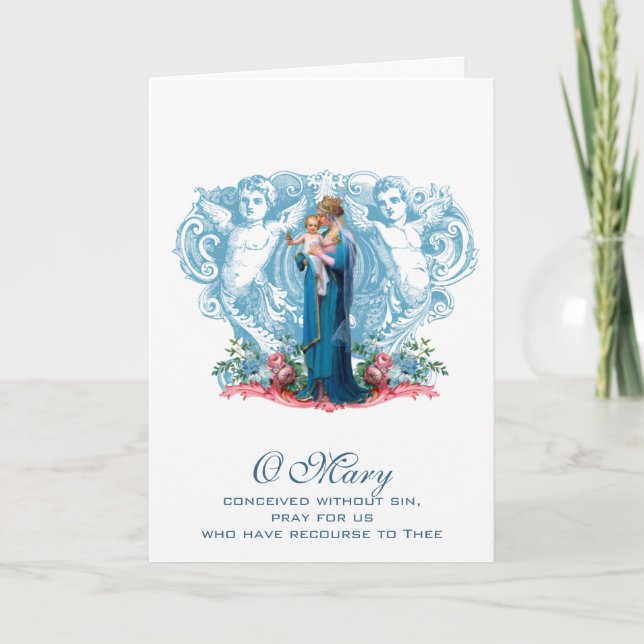 Virgin Mary Religious Mothers Day Catholic Card (Front)