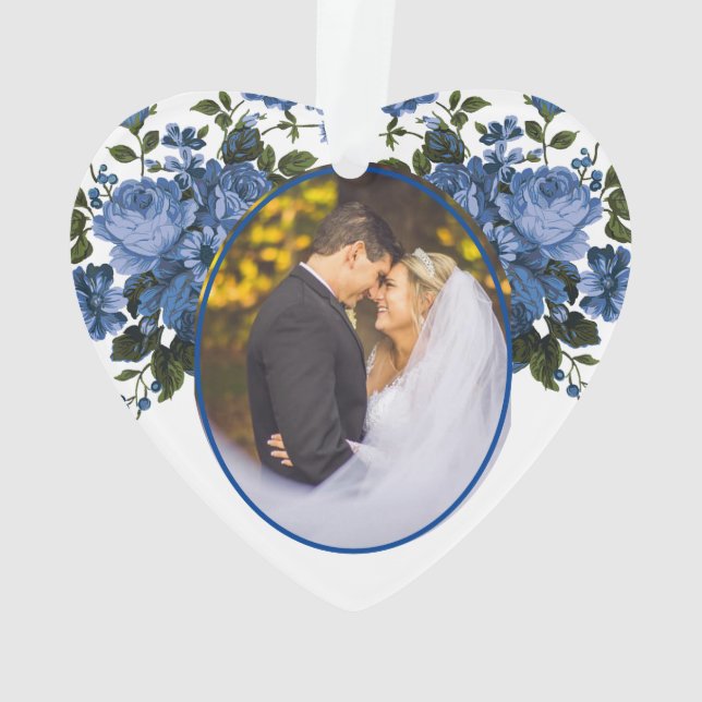 Virgin Mary Religious Roses Photo Lace Ornament (Back)