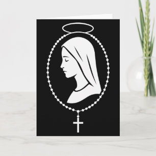 Virgin Mary Rosary - Catholic Christian Prayer Art Card