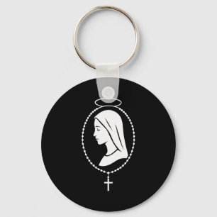 Virgin Mary Rosary - Catholic Christian Prayer Art Key Ring