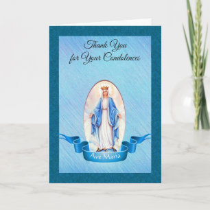 Virgin Mary Roses Catholic Condolence Thank You