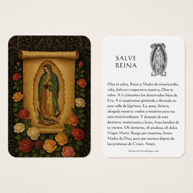 Virgin Mary Salve Reina Spanish Prayer Holy Card (Front & Back)