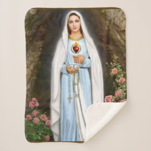 Virgin Mary sherpa blanket