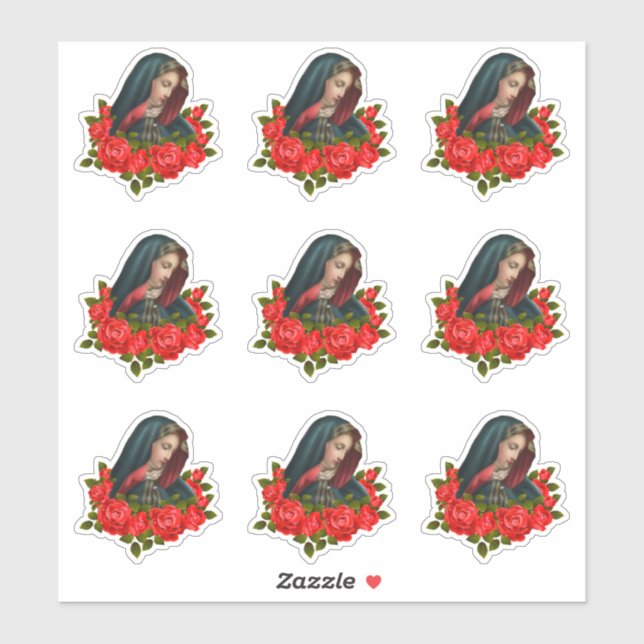 Virgin Mary Sorrowful Mother Red Roses (Sheet)