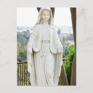 Virgin Mary Statue Postcard