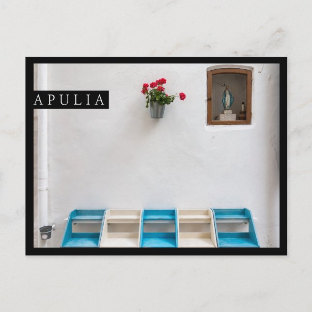 Virgin Mary street altar in Apulia edge postcard (Front)