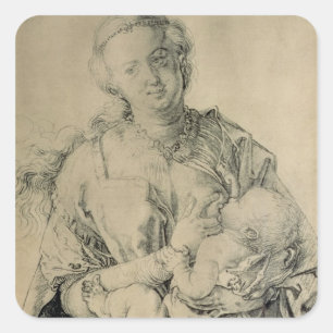 Virgin Mary suckling the Christ Child, 1512 Square Sticker
