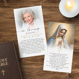 Virgin Mary The Lord's Prayer Sympathy Card