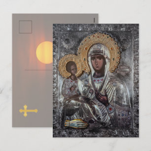Virgin Mary Three-Handed Icon Religious Holiday Postcard