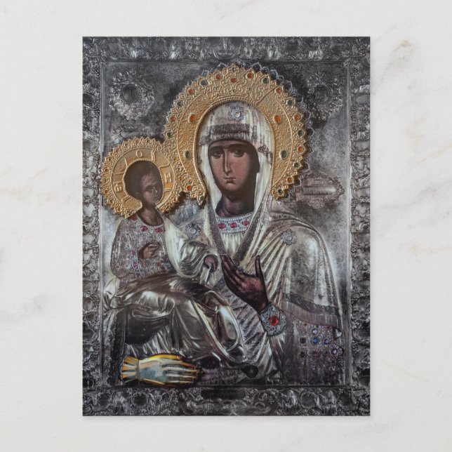 Virgin Mary Three-Handed Icon Religious Postcard (Front)