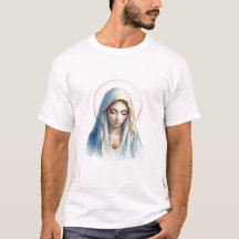 Virgin Mary Watercolor Art – Peaceful Christian Gi