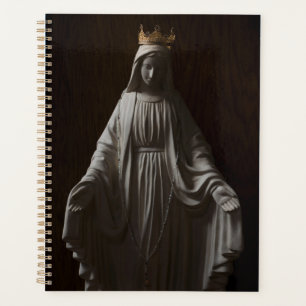 Virgin Mary Wearing a Gold Crown Spiral Planner