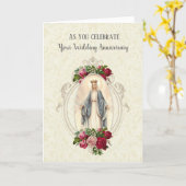 VIRGIN MARY | WEDDING ANNIVERSARY | RED ROSES CARD (Yellow Flower)