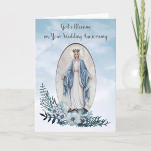 VIRGIN MARY WEDDING ANNIVERSARY RELIGIOUS CARD