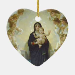 Virgin Mary with Baby Jesus and Angels Ceramic Tree Decoration
