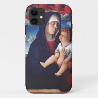 Virgin Mary with Baby Jesus and red cherubs