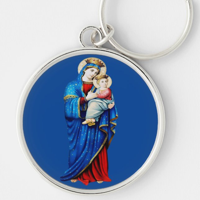 Virgin Mary with Baby Jesus Key Ring (Front)