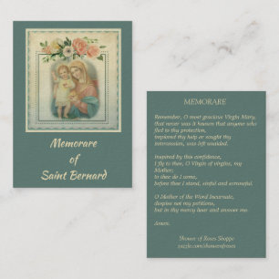 Virgin Mary with Baby Jesus Memorare Holy Card
