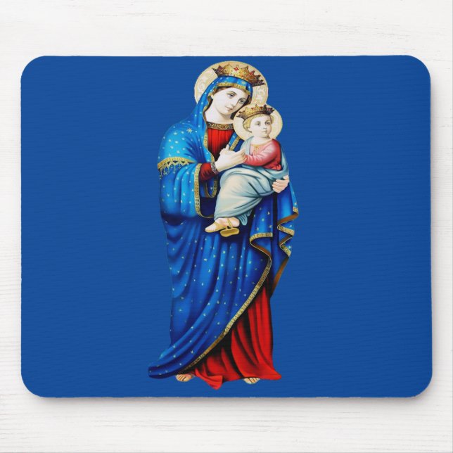 Virgin Mary with Baby Jesus Mouse Mat (Front)