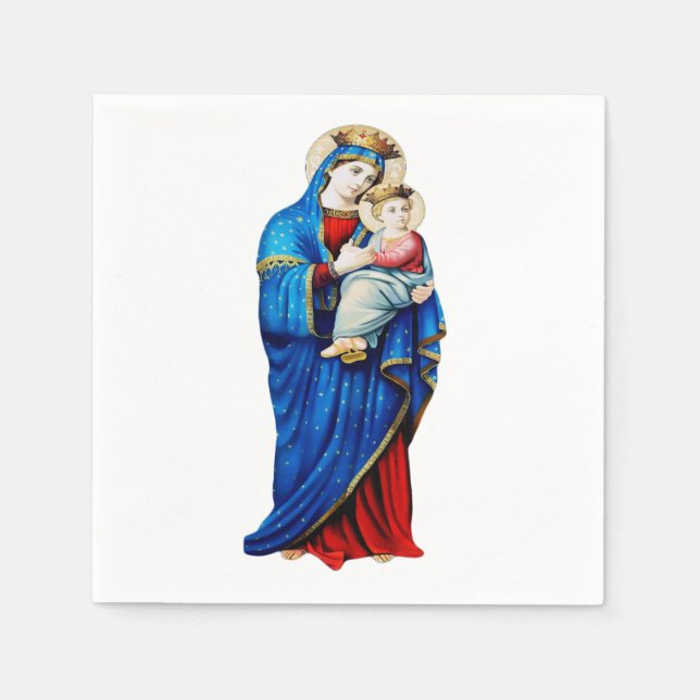 Virgin Mary with Baby Jesus Napkin (Front)