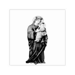 Virgin Mary with Baby Jesus Self-inking Stamp
