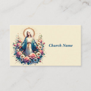 Virgin Mary with Beautiful Roses (Yellow)  Business Card