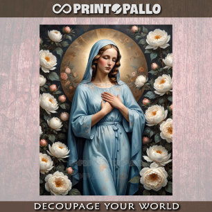 Virgin Mary with flowers pray for us  Tissue Paper