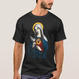 Virgin Mary With Her Immaculate Heart Catholic Sai T-Shirt