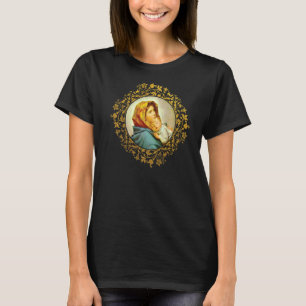Virgin Mary With Jesus Child Catholic Faith T-Shirt