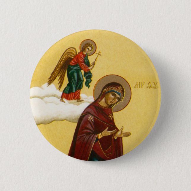 Virgin Mary's Russian icon 6 Cm Round Badge (Front)