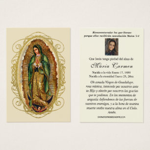 Virgin Mexico Guadalupe Spanish Funeral Prayer