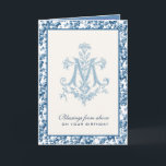 Virgin Mother Mary Catholic Birthday Card<br><div class="desc">This is a beautiful traditional Catholic customised image of the Marian Cross of the Blessed Virgin Mary with lilies.  Inside is a scripture quote and verse. All text and fonts can be modified.</div>