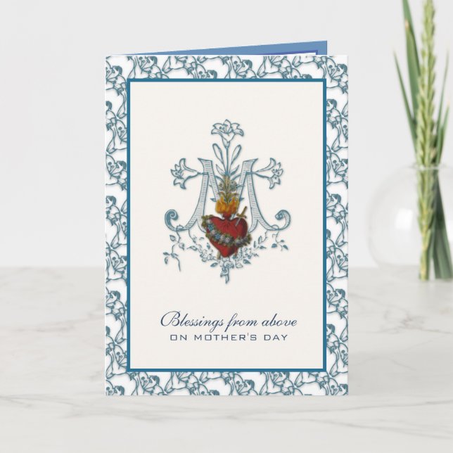 Virgin Mother Mary Catholic Mothers Day Card (Front)