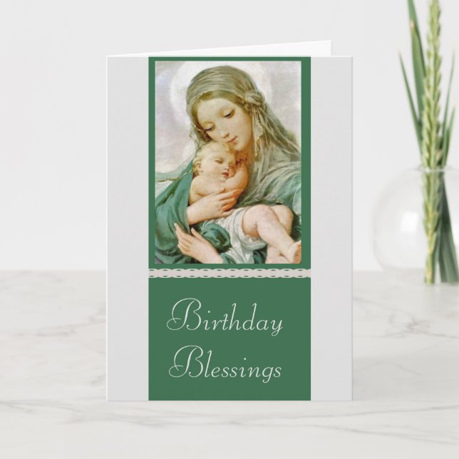 Virgin Mother Mary with Baby Jesus Card (Front)
