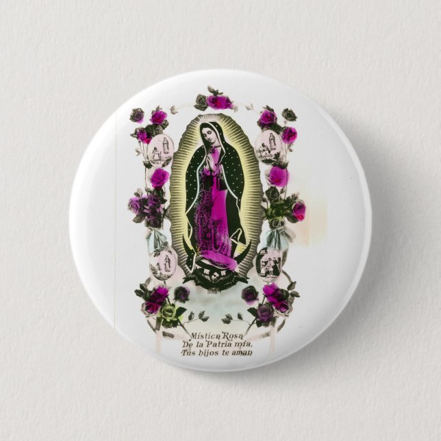 Virgin of Guadalupe 6 Cm Round Badge (Front)