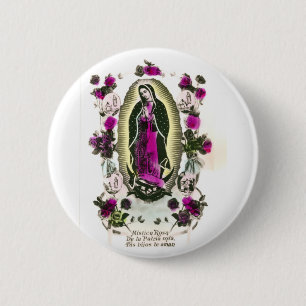 Virgin of Guadalupe 6 Cm Round Badge